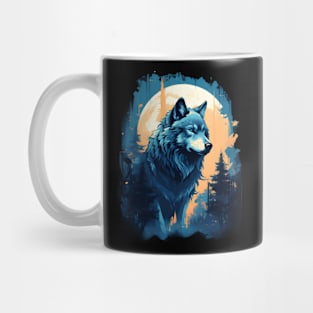 Wolf at Night Mug